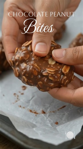 No bake, No Maida Healthy Chocolate peanut bites in 30mins #shorts #food #chocolate #recipe #viral