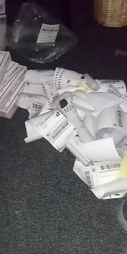 People don't usually post their mess ups. I woke up to this because last night I was fighting with my life with this label printer. As you can see. But I won this time and next time I shouldn't have to go thru this. Last night was it. Now, its time to clean up this mess and set these packages by the mailbox. Hey Monday Heyyyyyy | Precious Bradford