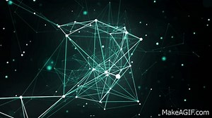 abstract blue geometrical background with moving lines and dots. looping cg animation || 60 fps on Make a GIF