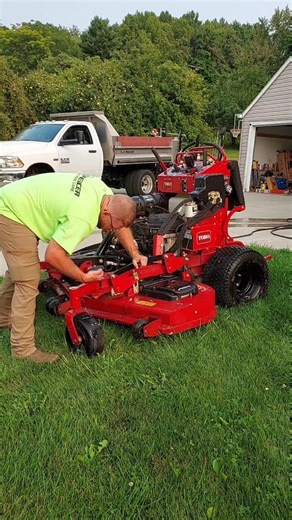 A Clean Mower is a Happy Mower 🤣 Using ballard mower magic helps. You can use code spencer to save 10% at ballard-inc.com | Spencer Lawn Care & Life