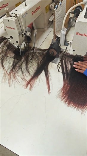 wig making with sewing machine . #hairstyle #hair #sewing