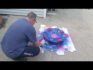 Spray Paint Concrete Bird Bath....result is amazing!!!!