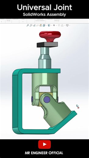 Universal Joint Assembly in SolidWorks #shorts #explodedview #solidworks #assembly #3dmodeling