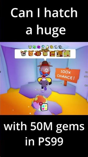 Can I hatch a Hupe Pet from 50M gems in PS99?