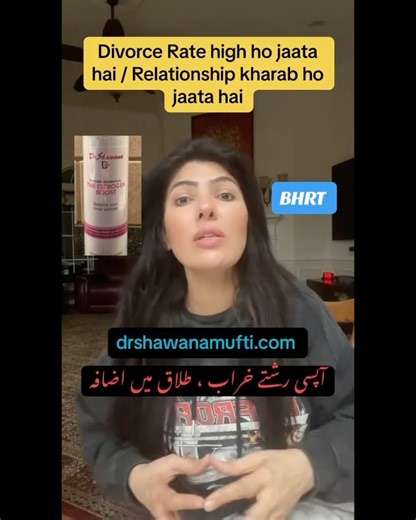 Shawana Mufti on Instagram: "Does Menopause contribute to higher divorce rate ? For in-person or online appointments and international orders outside Pakistan, please WhatsApp: +92 321 8394846. For US appointments, call 571-249-0717 during office hours. To place orders within Pakistan for DSM ( Dr Shawana) products contact: Mr. Fahad: +92 327 4575842 Mr. Waheed: +92 326 1919266 (Call or WhatsApp) Thank you, Dr. Shawana Mufti #DrShawanaMufti #estrogen #BHRT #DSM #bioindenticalhormonereplacementth