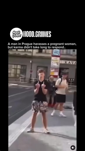 Ready Set Hood! on Instagram: "A man in Prague harassed a pregnant woman on the street. It was a shocking and cruel thing to do — no one should ever be treated that way, especially someone carrying a child. But what happened next? Karma didn’t take long to respond. Sometimes, the universe has its own way of making sure people face the consequences of their actions. It’s a reminder that cruelty and intimidation often come back to those who cause harm. No one should feel unsafe walking down the st