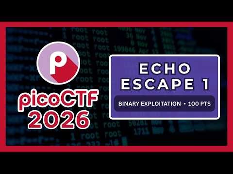 picoCTF 2026 | Echo Escape 1 - Basic Buffer Overflow Tutorial (Ret2Win)