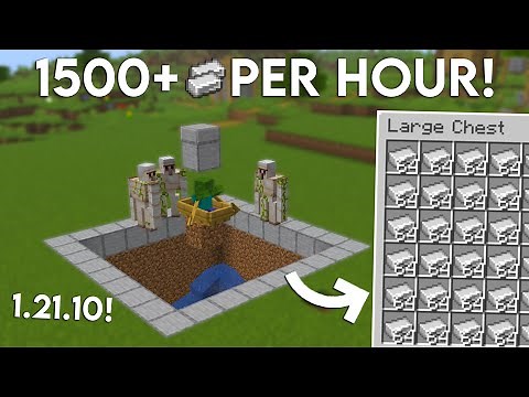 NEW UPDATED Minecraft 1.21.10 IRON FARM Tutorial | 1500 Per Hour Easy