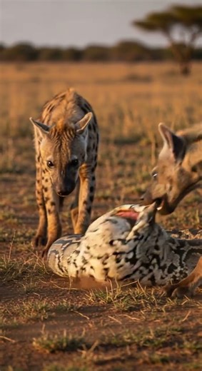 What will the hyena find inside the python’s belly? 🐍🦴🦊❓ 하이에나는 비단뱀의 배 속에서 무엇을 발견할까? #hyena #python