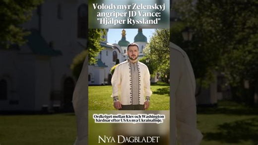 Volodymyr Zelenskyj angriper JD Vance: Hjälper Ryssland | Jan Mikael Sundstedt
