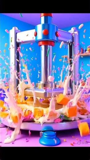 Hydraulic Press vs Everything 💥Candy, Cake,Chocolate Explosion!Satisfying Cartoon Crush#shortsviral