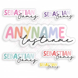 Personalized Custom Name Sticker First and Last Name Colorful Gifts for Kids Childs Girls Boys Vinyl Die-cut Sticker, Laptop, Water Bottle - Etsy
