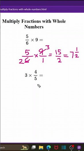 Multiply Fractions with Whole Numbers
