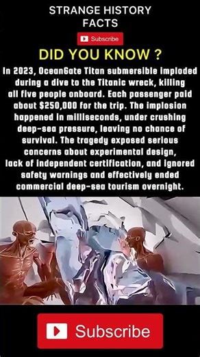 Heartbreaking OCEANGATE $1.25 million tragedy in 2023 😭 #history #facts