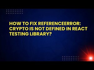 How to Fix ReferenceError: crypto is Not Defined in React Testing Library?
