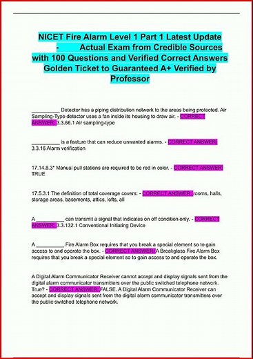 Nicet Fire Alarm Level 1 Part 1 Latest Update Actual Exam Fr video
