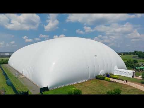 Cleaning an NFL Team's Training Bubble with a Drone