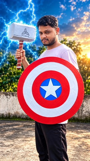 I Made Thor’s Hammer From Cardboard 😱 #shorts #diy #marvel