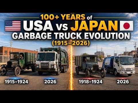 100+ Years of USA vs Japan Garbage Truck Evolution (1915–2026)