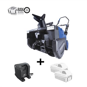 Snow Joe IONMAX Cordless Snow Blower with Electric Engine Type, 24V, Blue, 24V-X2-SB22