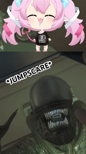 Chibi gets JUMPSCARED by the XENOMORPH ... #shorts #chibidoki #vtuber