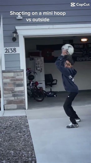 Mini hoop vs outside #basketball #funny #shortvideo #fyp