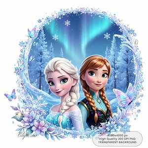 Elsa Anna Frozen Watercolor Castle PNG Clipart 300 DPI Digital Download Princess Art Sublimation Commercial Use - Etsy Australia