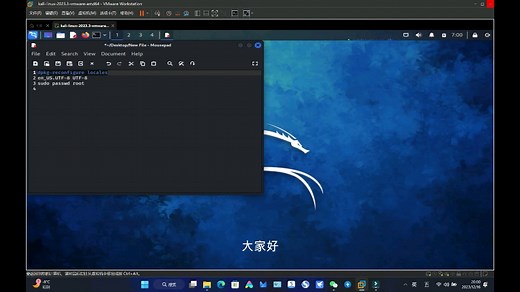 kali linux设置root权限和中文