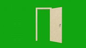 Download White Door Opening Animation Chroma Key Green Screen Background. 4K Resolution for free