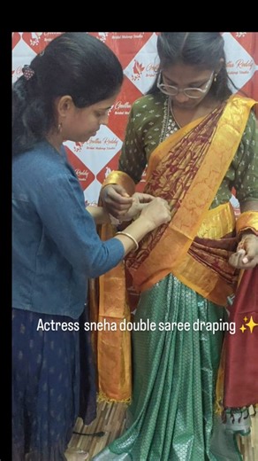 Geetha Reddy on Instagram: "Actress sneha ✨double saree draping class ✨ 2.0##new #"