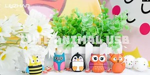 leizhan 16GB*5 USB-Stick Hochgeschwindigkeits-Silikon Memory Stick Cartoon Speicherstick Flash-Speicher-Stick Pen Drive Niedliches kleines Tiermuster, geeignet als Geschenk für Kinder Studenten