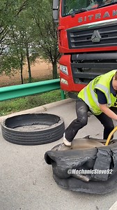 8.4M views · 95K reactions | Emergency tire replacement on the highway. #auto #mechanic #mechanicsteve #automotive #viral #truck | Mechanic Steve | Facebook
