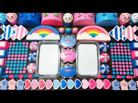 RELAXING WITH GALAXY SLIME ! Mixing Random Things Into GLOSSY Slime