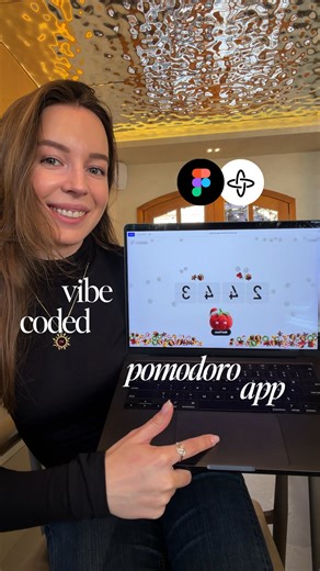 Marina Budarina on Instagram: "I built a Christmas-themed Pomodoro app — without writing code.👩🏼‍💻 My stack was simple: Figma Design + Figma Make. I started with a basic prompt, just to get the core functionality working. Then I replaced everything visually with my own design and 3D assets. The logic was already there, but I wanted full control — so I designed the UI in Figma and copied the frames directly into Figma Make. The tricky part was physics. I wanted objects to collide and feel phys