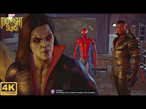 Spider-Man and Blade Meets Morbius - Marvel's Midnight Suns The Hunger DLC (4K 60FPS)