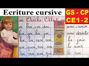 Ecriture cursive française gs cp ce1 ce2 : voyelles oi, syllabes et mots # 36