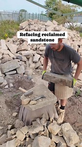 Refacing sawn sandstone for building use #buildingstone #facingstone #stonemasonry #satisfying #stone | The Yorkshire Stone Dresser