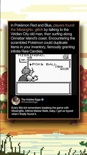In Pokémon Red and Blue, players found the MissingNo. glitch by talking to the Viridian City old man