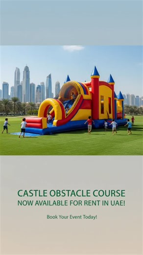 🎉 New Arrival Alert! 🎉 🏰 12M Castle Obstacle Course – Now in the UAE! 🏰 Get ready for the ultimate adventure! Our brand-new Castle Obstacle Course has just landed — a 12-meter inflatable of pure fun and excitement! 💪🔥 Perfect for schools, birthdays, community events, and private parties, this game guarantees non-stop laughter, races, and unforgettable memories! ✨ Why everyone loves it: ✅ 12 meters of thrilling jumps, climbs & slides ✅ Safe, clean, and premium-quality design ✅ Delivered, in
