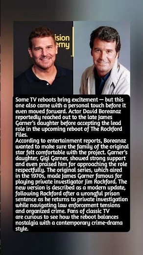 David Boreanaz Rockford Files reboot casting news | Classic TV reboot Rockford Files new series