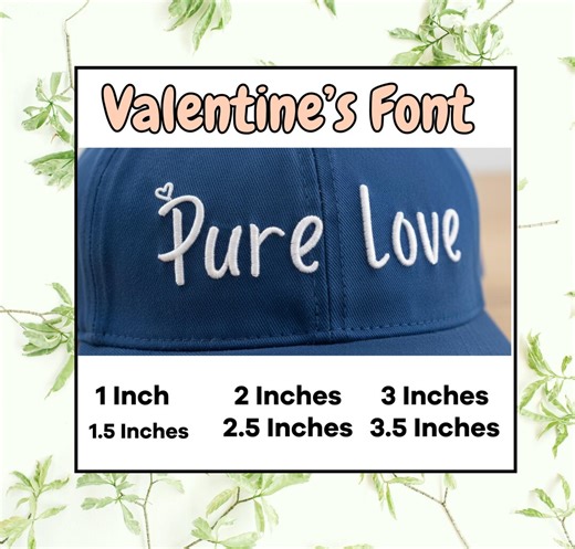 Valentine’s Font Embroidery Design | Cute Handwritten Love Font | Pure Love Script for Hats, Shirts & Gifts - Etsy