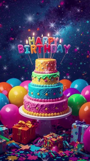 Space Happy Birthday 🚀 Cosmic Birthday Short #happybirthday #birtdaycelebration #birthdayshorts