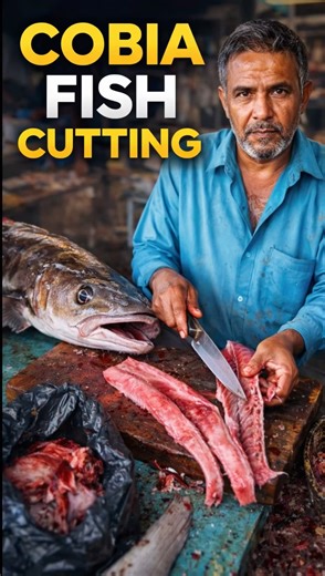 🔥⚠️ BIG COBIA FISH CUTTING | Master Level Fillet #shorts
