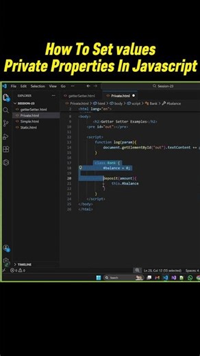 How to Set Private Properties Values? 🔒 | JavaScript OOP | JS Shorts | Trail and Teach