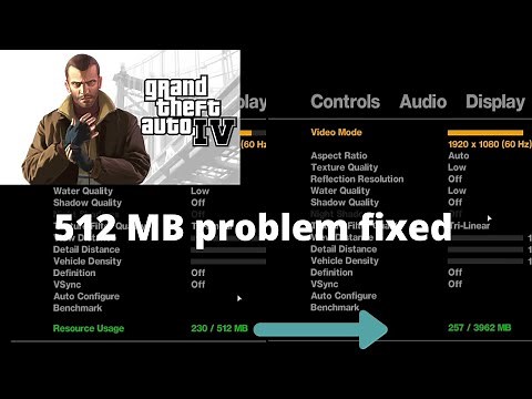 Gta 4 Fix resource usage 512 mb stuck , change to dedicated graphics memory RRF creations