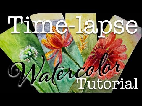 Floral Bookmarks | Watercolor Painting Tutorial for Beginners- Satisfying Timelapse
