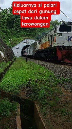 kereta api argo lawu keluar dari terowongan