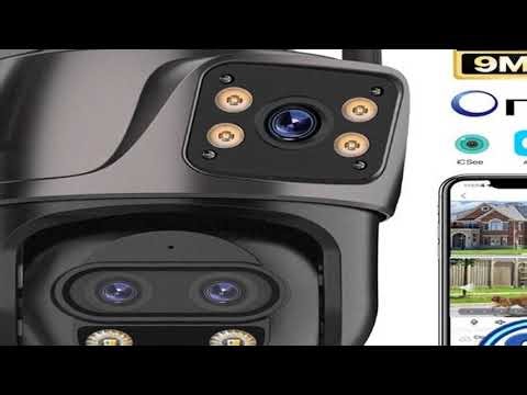 6K 9MP HD IP Camera Outdoor Three-Lens External WiFi Camera 4K/2K Dual Screen Security PTZ Cam Auto