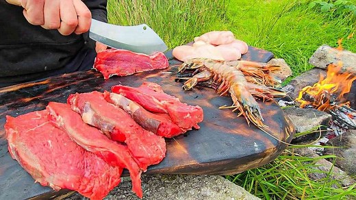 The ultimate surf n turf cooked over open flames