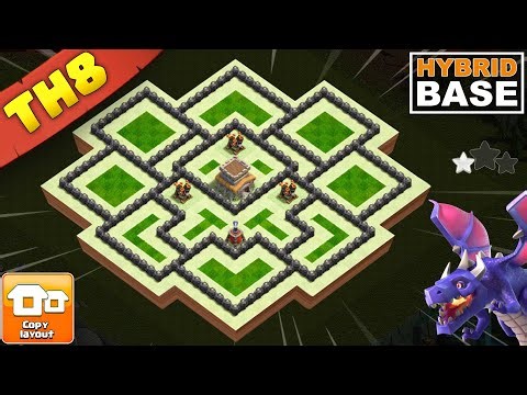 TH8 Hybrid Base That Stops Dragons, Hogs & GoWiPe!